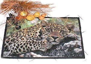tapis paillassons léopard